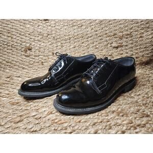 Bates Dress Shoes Black Leather Lace-Up Gloss Men's Size 9.5 Formal